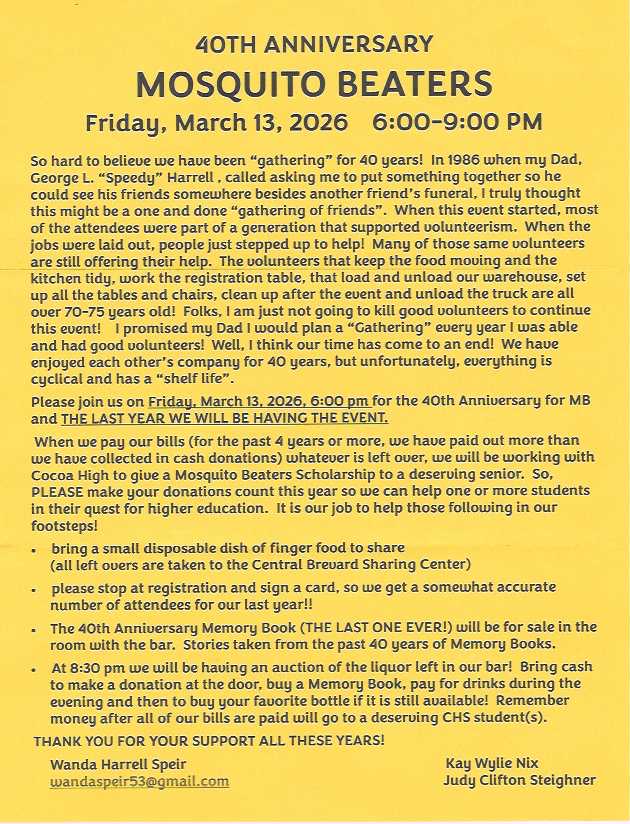 Mosquito Beaters March 2026